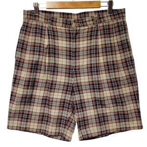 Vintage 90s Nautica Nantucket Plaid Bermuda Shorts Golf Preppy Vacation Size 34‎